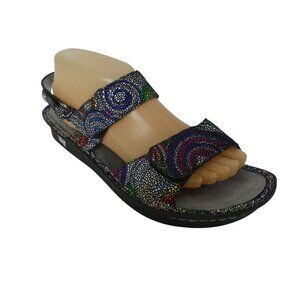 Alegria Verona Bullseye Mosaic Leather Open Toe Comfort Sandals Womens 41 US 10